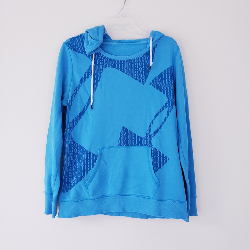 Under Armour Blue French Terry Hoody Sweatshirt Size Large Pullover